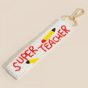Super Teacher Bag Charm Keychain