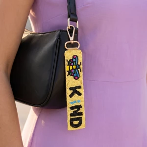 Bee Kind Beaded Wristlet Strap Keychain