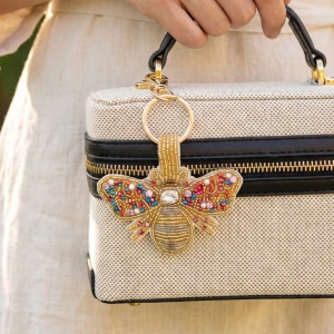 Jewel Bee Confetti Wing Keychain Bag Charm