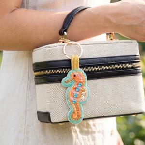 Beaded Seahorse Crystal Keychain Bag Charm