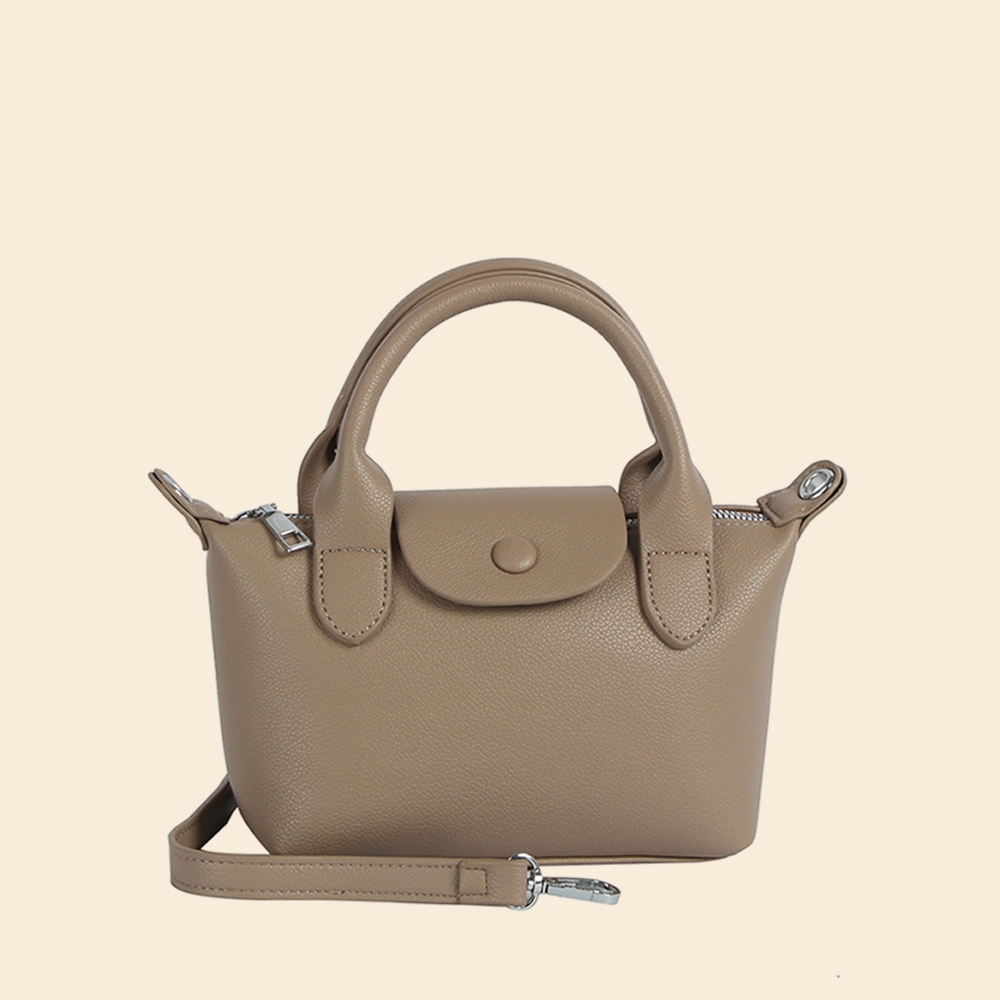 Textured Leather Mini Top Handle Hand Bag