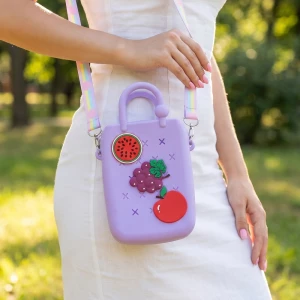 Cartoon Charm Silicone Crossbody Pouch
