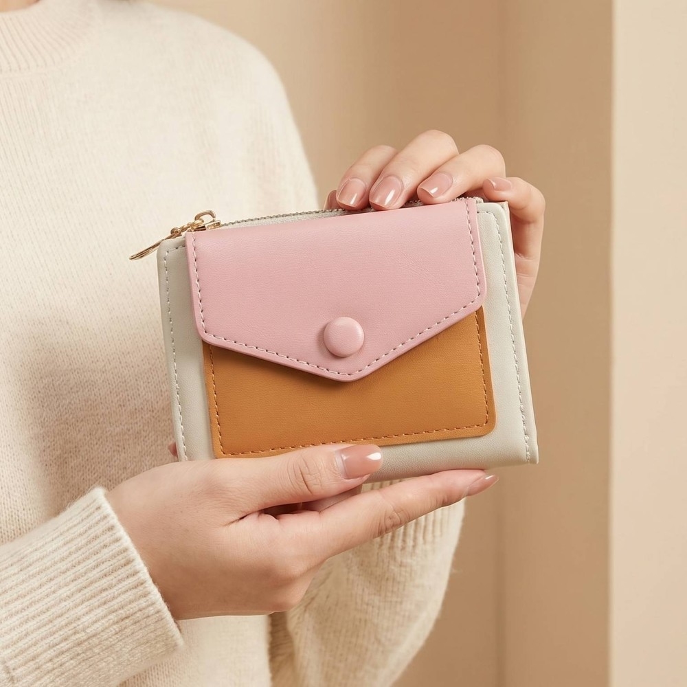 Color Block Envelope Bi Fold Wallet