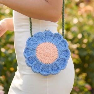 Crochet Flower Shaped Crossbody Bag