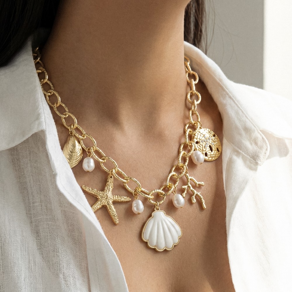 Assorted Sealife Charms Chain Necklace