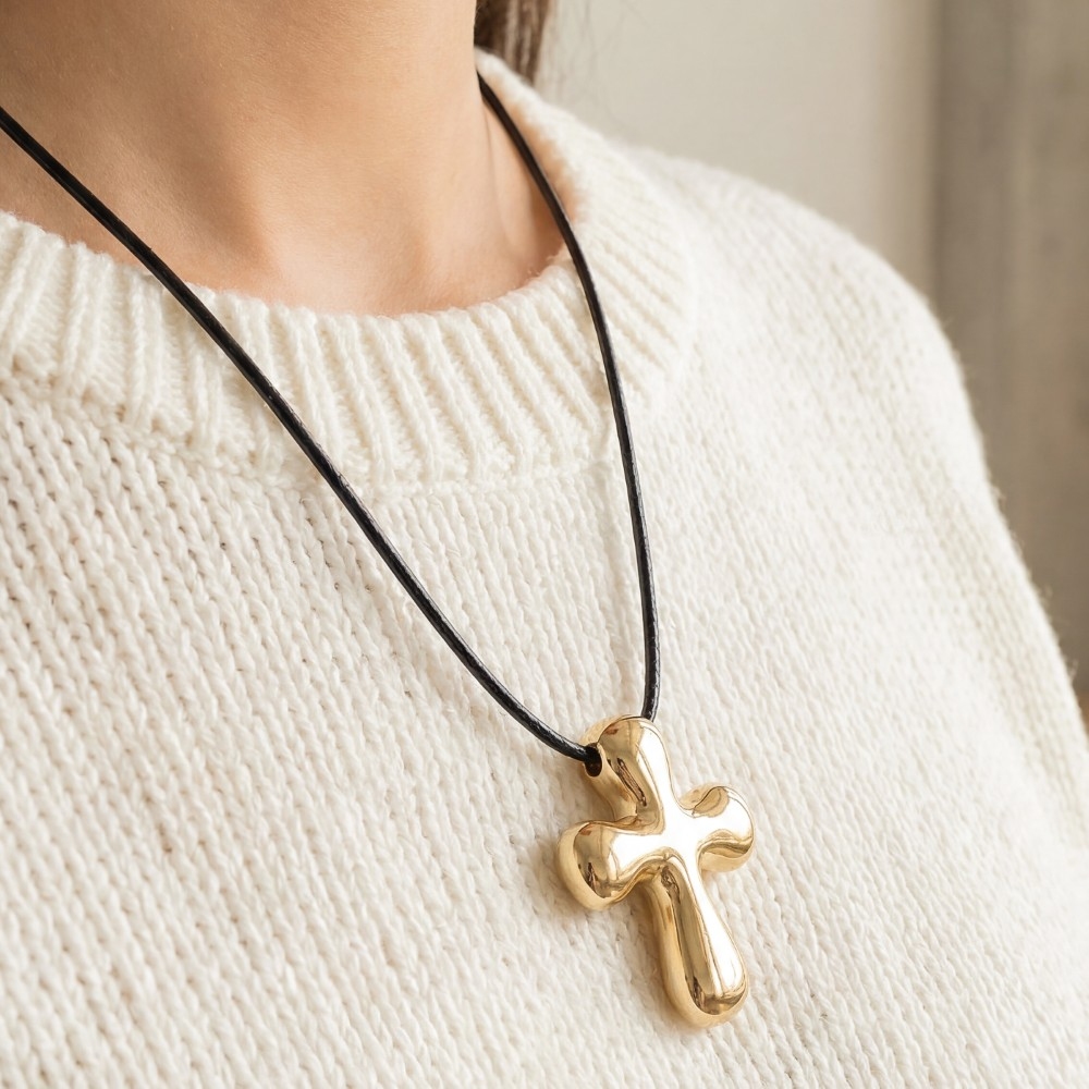 Cross Pendant Cord Necklace