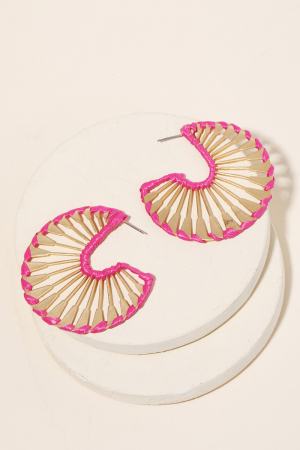 Fan Disc Hoop Earrings