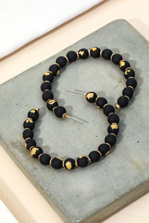 Ball Beaded Hoop Earrings