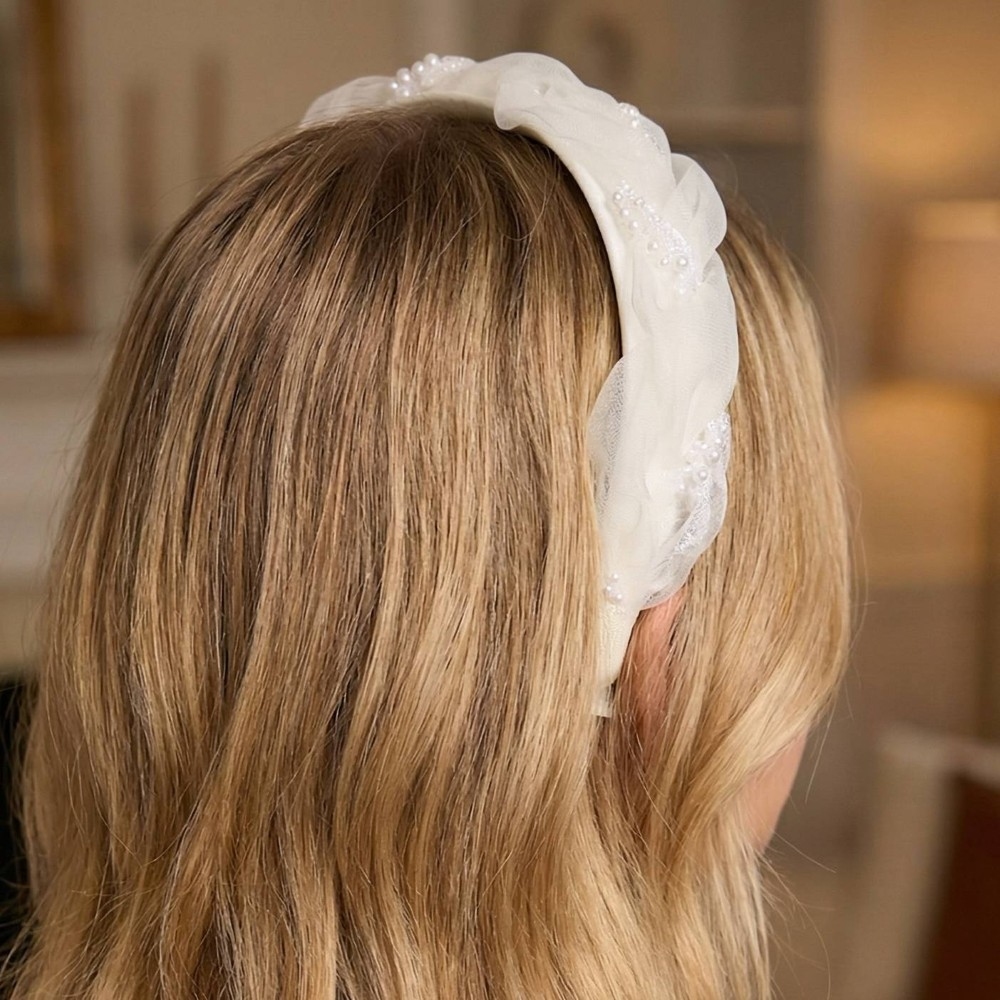 Sheer White Pearl Headband
