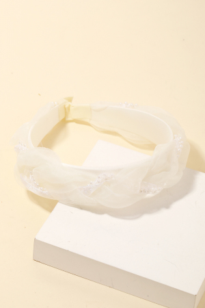 Sheer White Pearl Headband