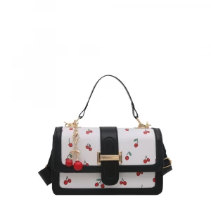 Cherry Print Buckle Flap Satchel