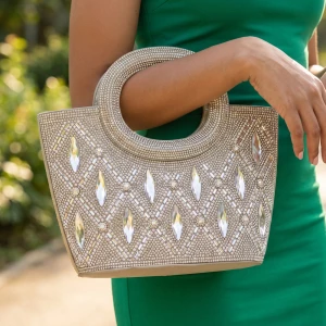 Marquise Crystal Lattice Cutout Handle Evening Bag