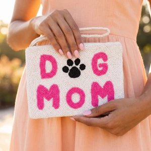Dog Mom Beaded Zip Pouch