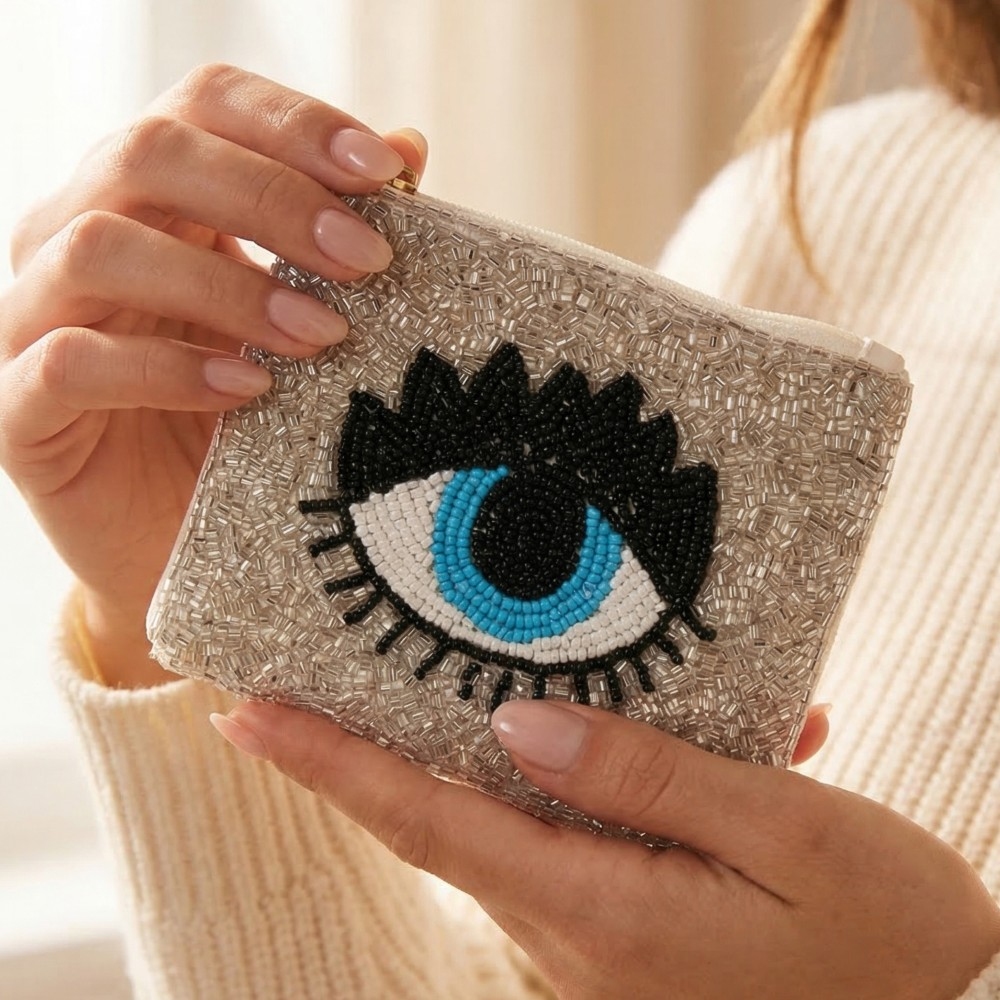 Beaded Eye Coin Purse