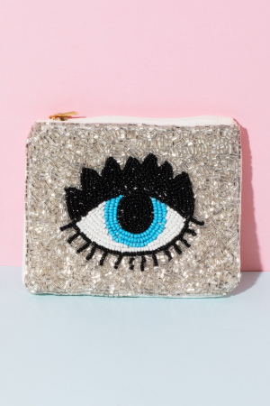 Beaded Evil Eye Coin Purse