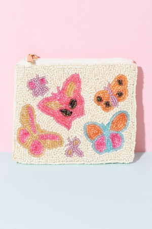 Assorted Butterfly Beaded Coin Purse
