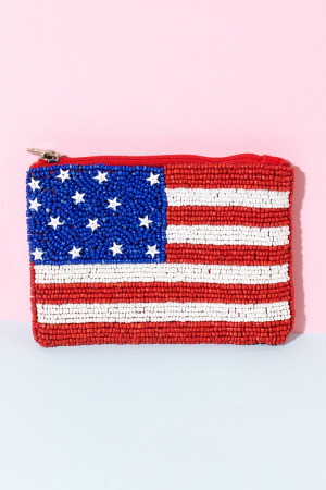 4th of July Beaded Coin Purse