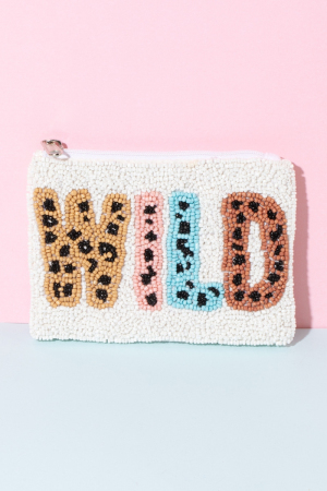 Wild Print Beaded Coin Purse