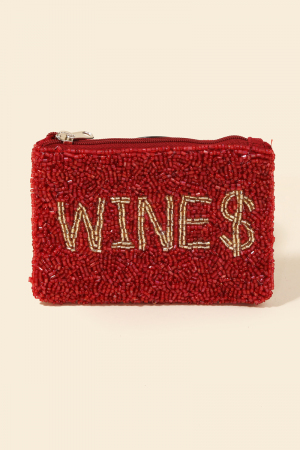 Wines Seed Beaded Coin Purse