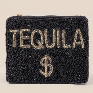 Tequila Print Beaded Coin Purse