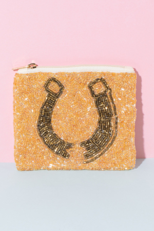 Horse Shoe Beaded Coin Purse