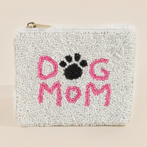 Seed Beaded Dog Mom Coin Purse