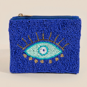 Seed Beaded Evil Eye Coin Purse