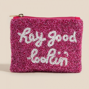 Hey Good Looking Seed Beaded Coin Purse