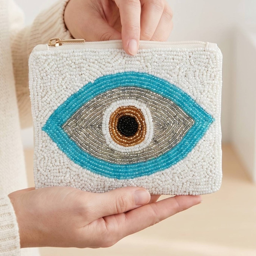 Beaded Evil Eye Coin Purse