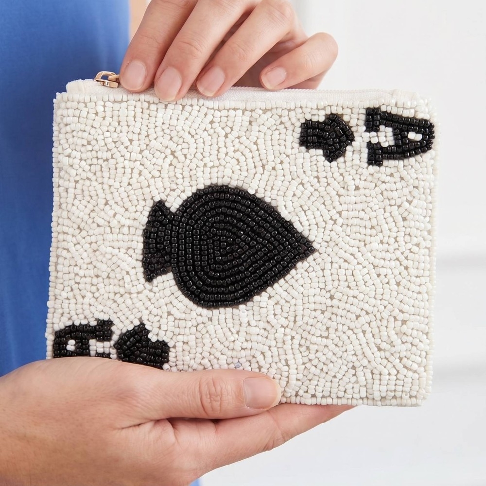 Seed Beaded Ace Card Coin Purse