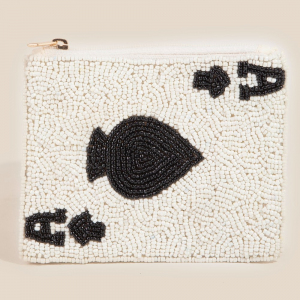 Seed Beaded Ace Card Coin Purse