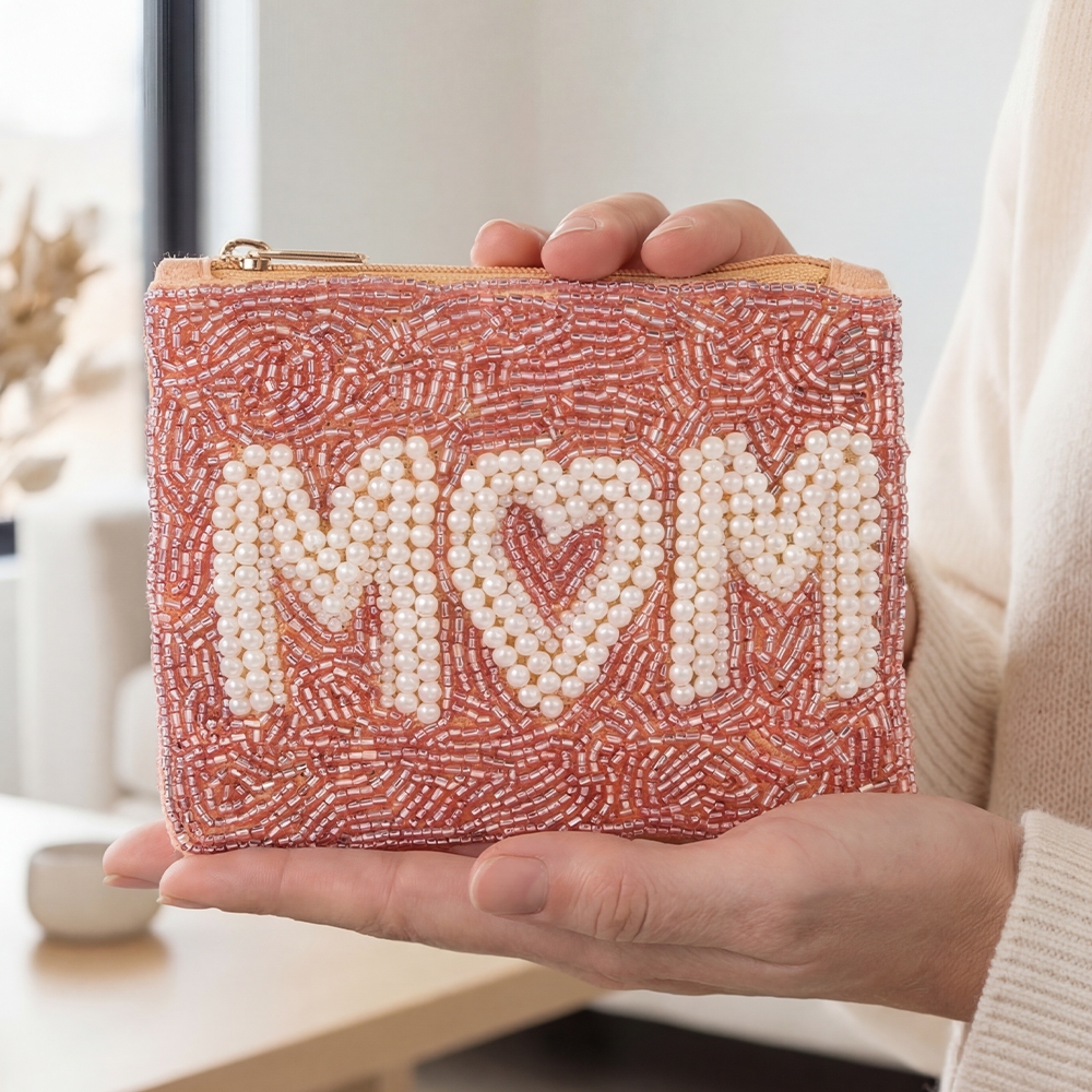 Pearl And Seeded Mom Coin Purse