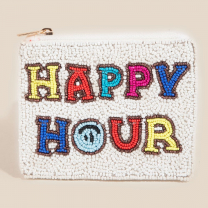 Seed Beaded Happy Hour Coin Purse