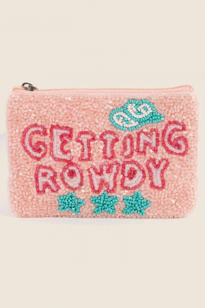 Getting Rowdy Seed Beaded Coin Purse