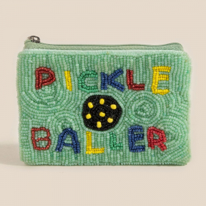 Pickle Baller Seed Beaded Coin Purse