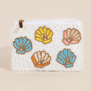 Colorful Seashells Mixed Beaded Coin Purse