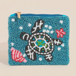Seed Beaded Sea Life Coin Purse