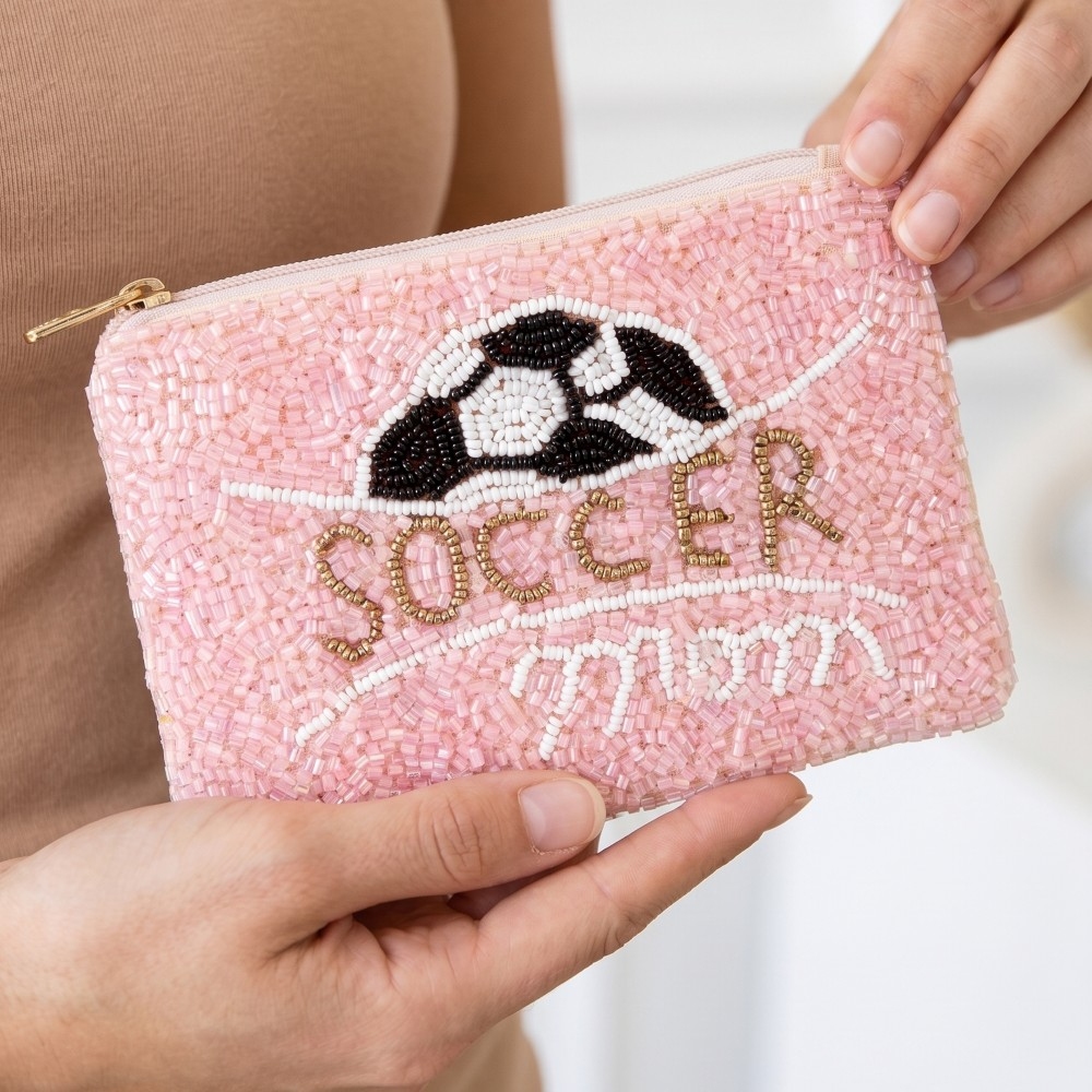 Seed Beaded Soccer Mom Coin Purse