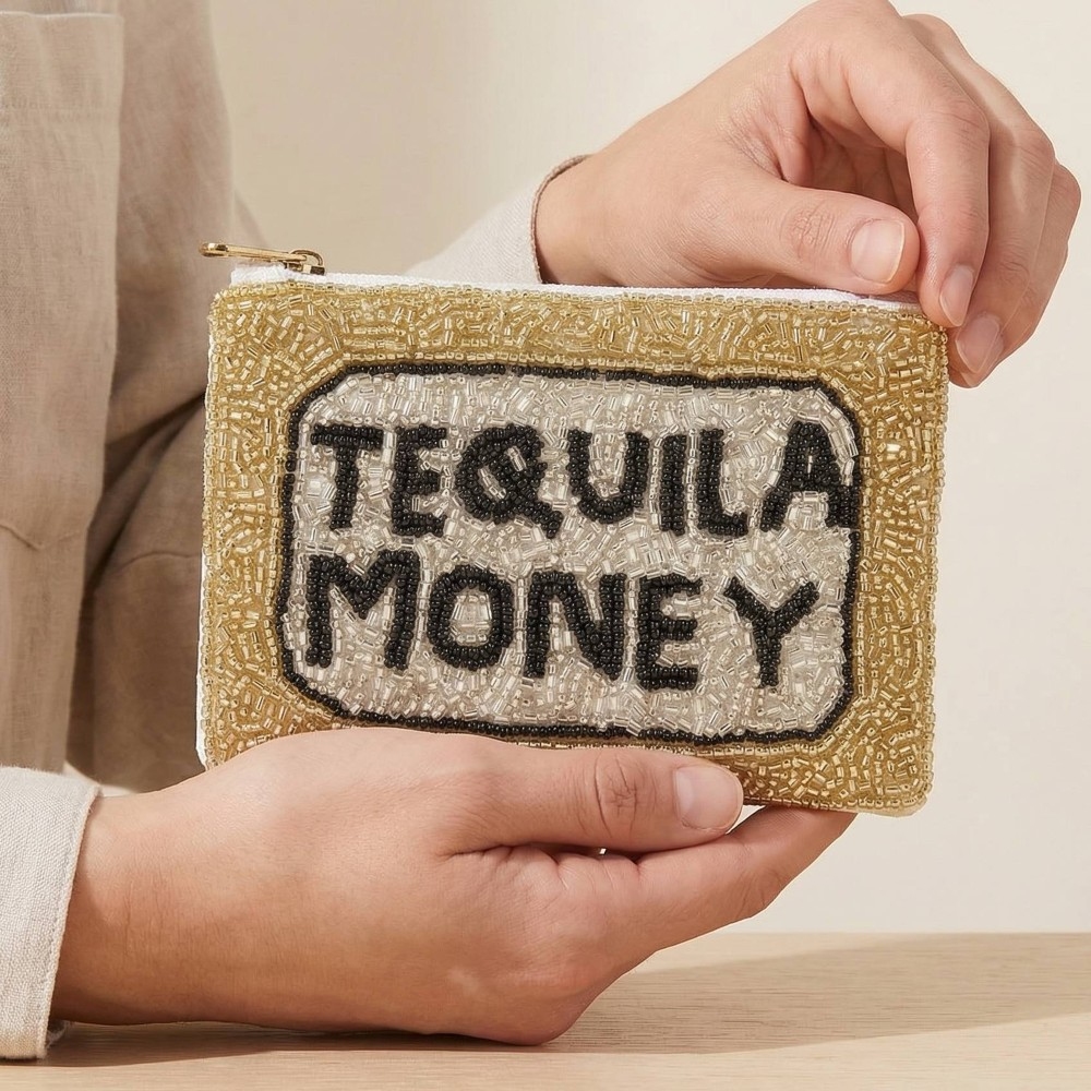 Tequila Money Seed Beaded Coin Purse