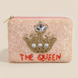 The Queen Crown Seed Beaded Coin Purse