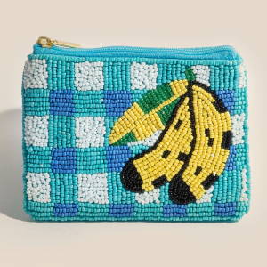 Seed Beaded Ripe Banana Coin Purse