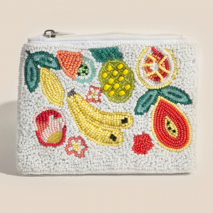 Seed Beaded Assorted Fruit Coin Purse