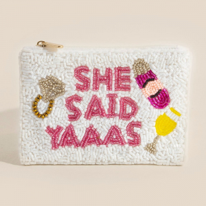 She Said Yaaas Seed Beaded Coin Purse