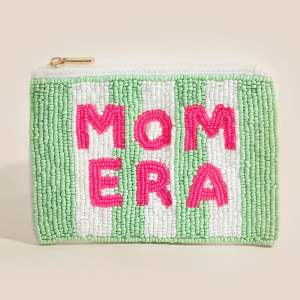 Mom Era Stripped Seed Beaded Coin Purse