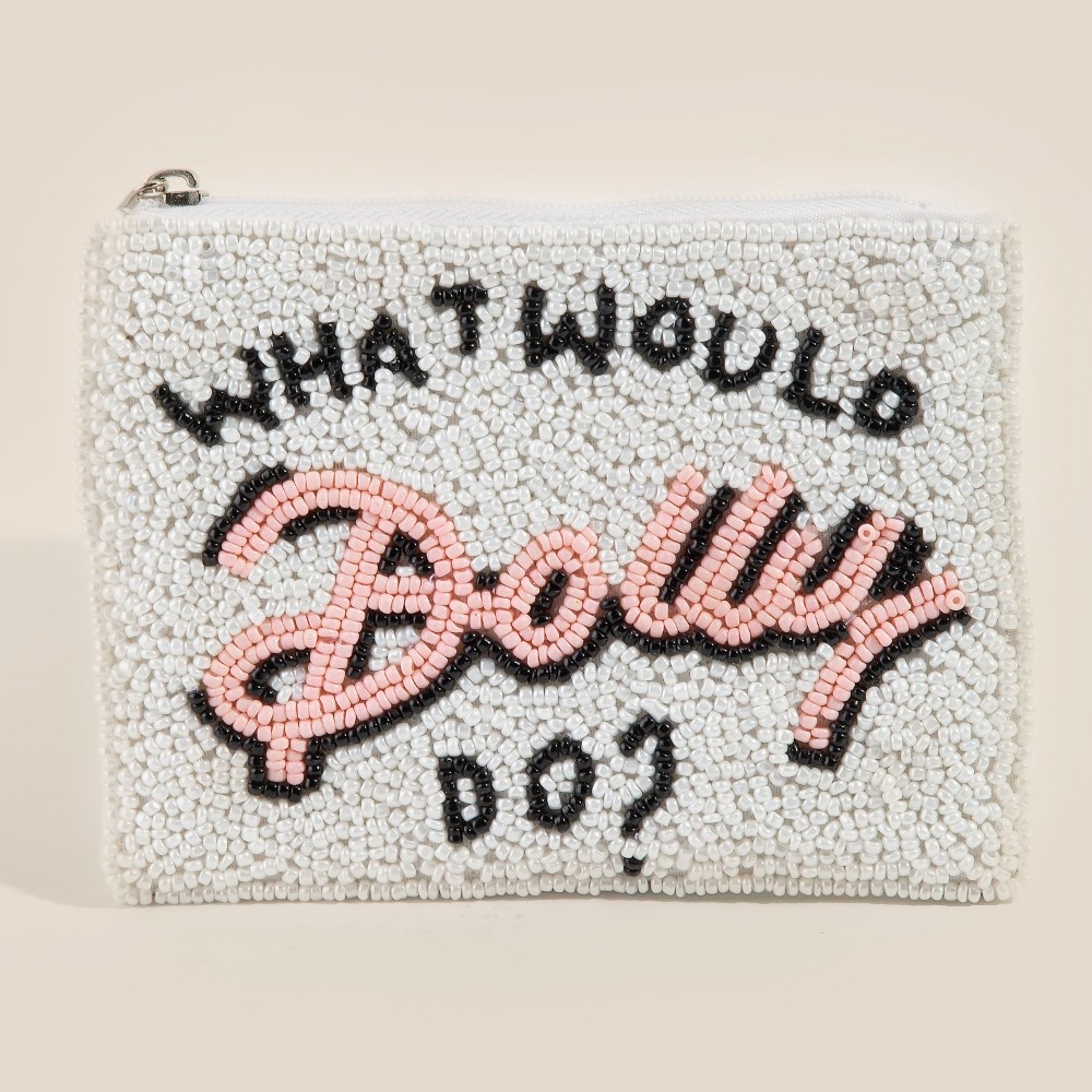 What Would Dolly Do Seed Beaded Coin Purse