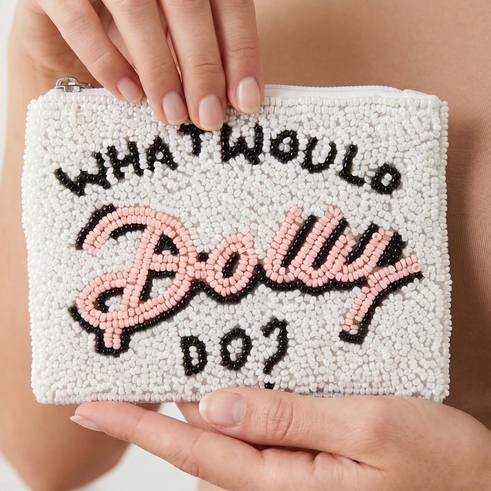 What Would Dolly Do Seed Beaded Coin Purse