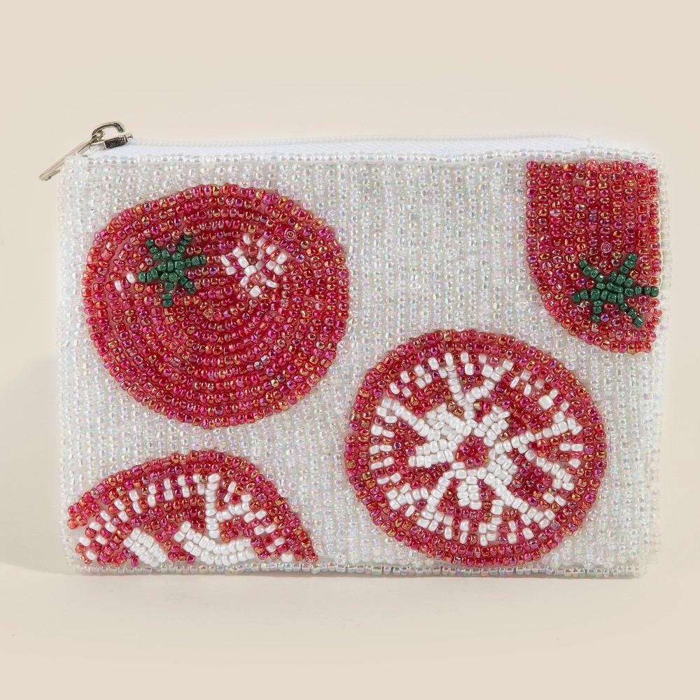Tomatoes Seed Beaded Coin Purse