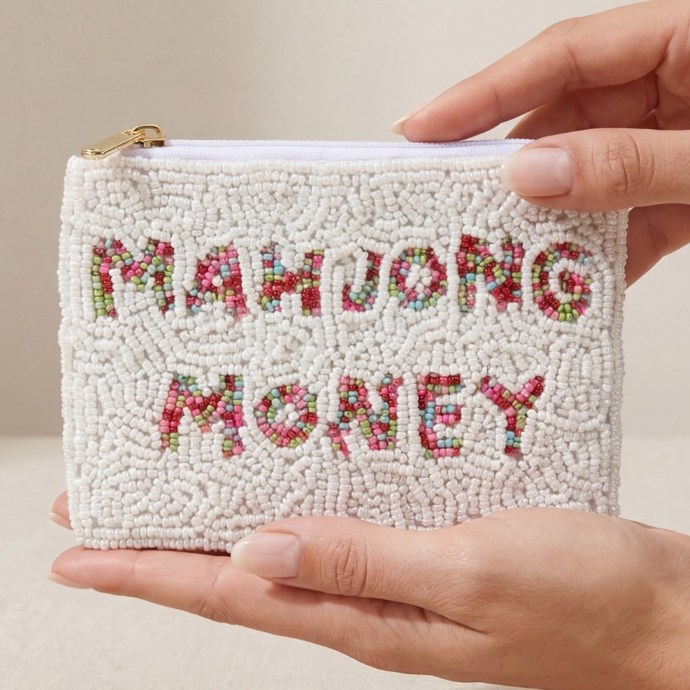 Mahjong Money Seed Beaded Coin Purse