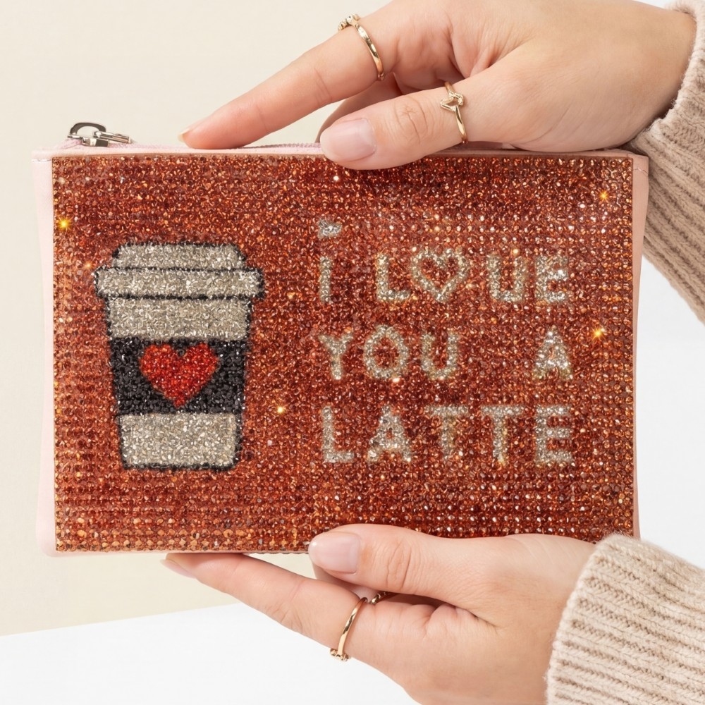 I Love You A Latte Pave Coin Purse