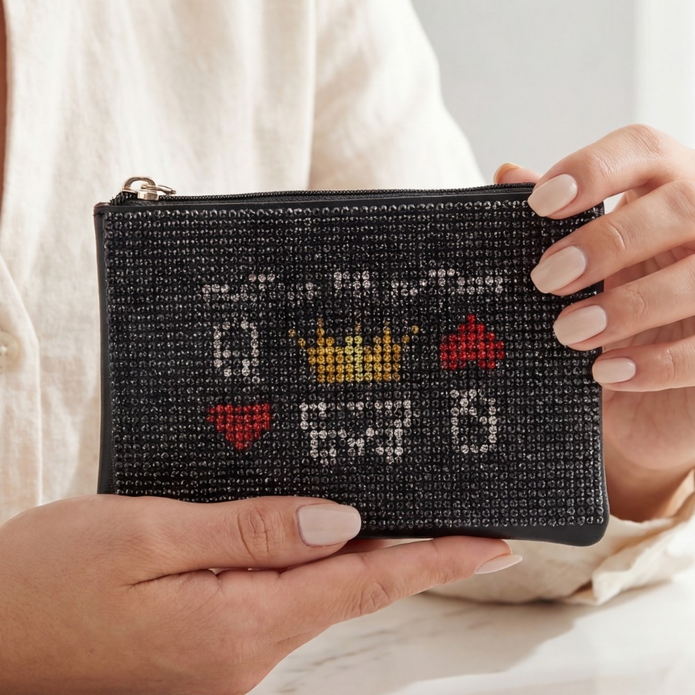 Queen Hearts Pave Coin Purse